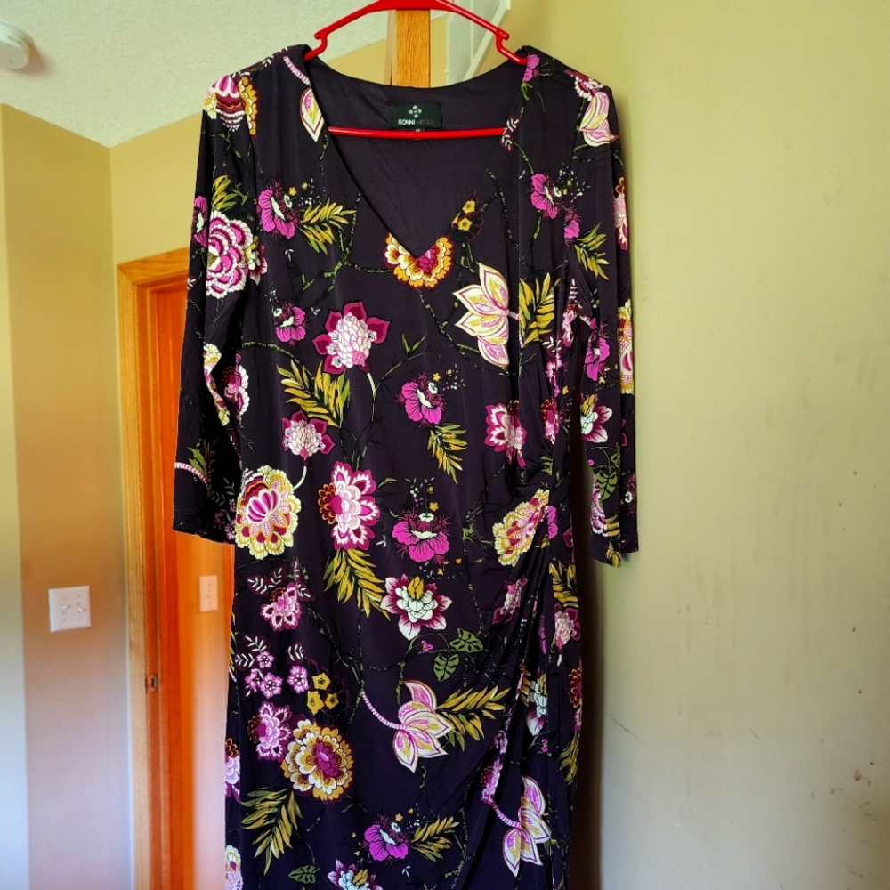 3/4 Sleeve Floral Dress